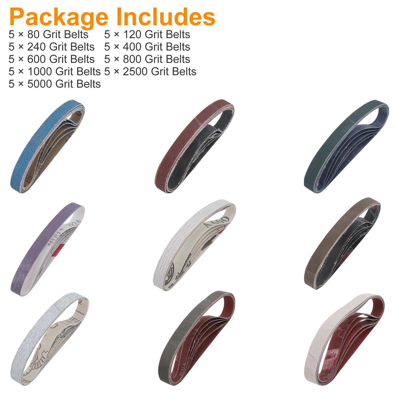 45x 80-5000Grit 1/2″ X 12″ Sharpener Sanding Belt For Work Sharp Knife Sharpener