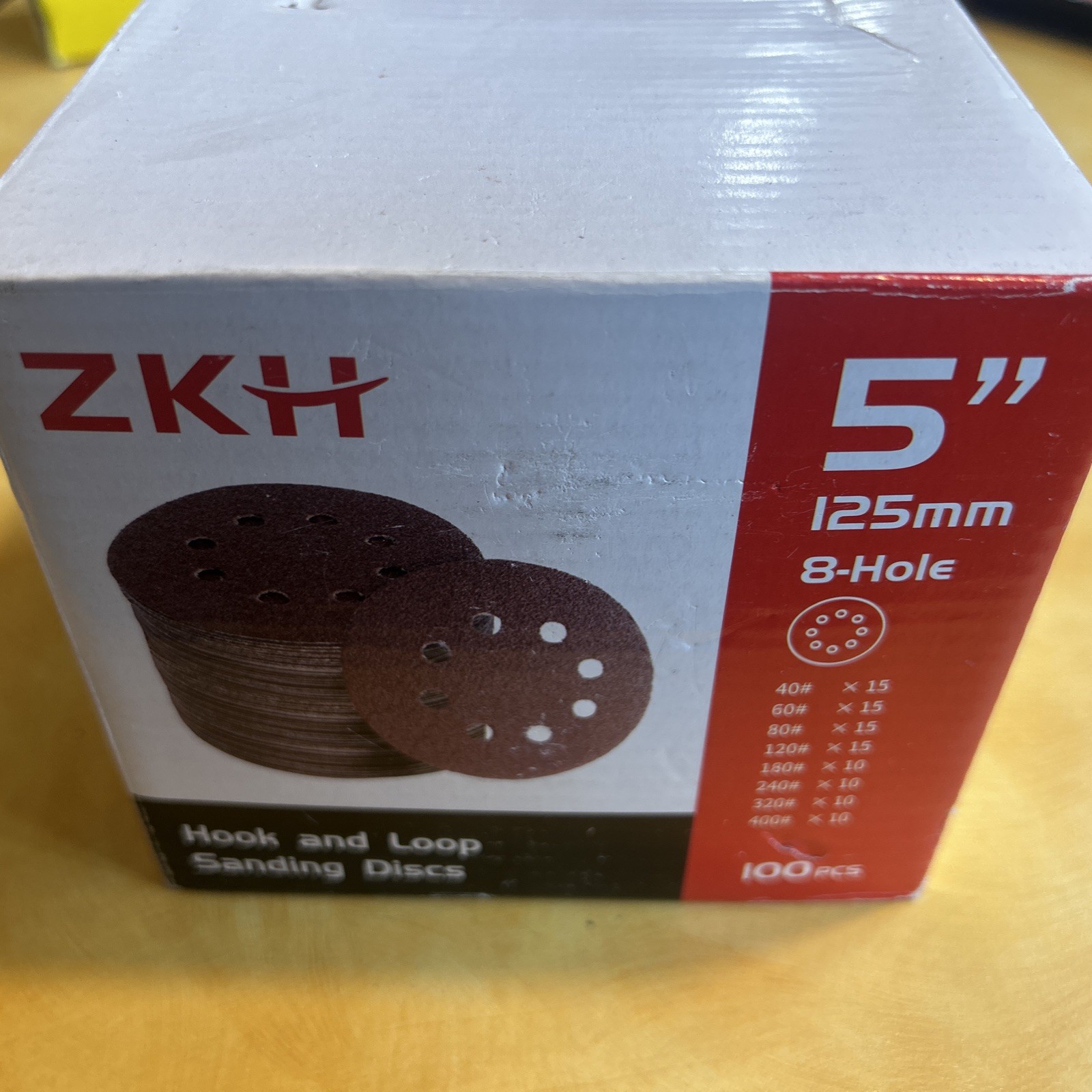 40 60 80 120 240 Grit Sanding Discs 5 inch 8-Hole Hook Loop Orbital Sander Paper