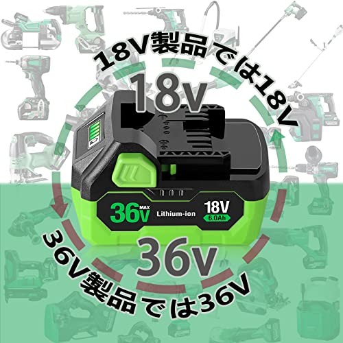 36V-18V Compatible Hikoki Battery 3.0Ah 36V / 6.0Ah 18V Automatic Switching with