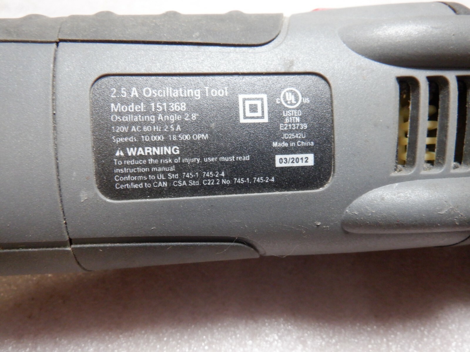 MASTER MECHANIC 2.5 A OSCILLATING TOOL 151368