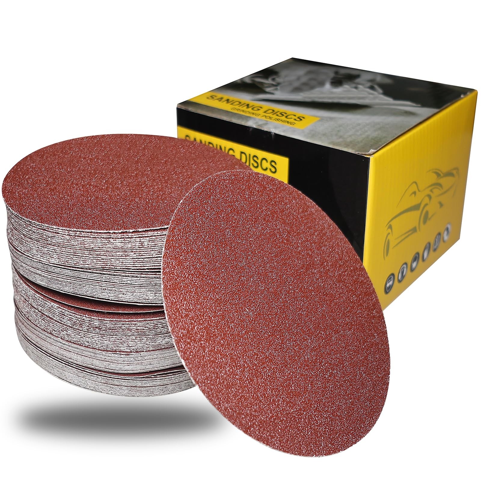 SACKORANGE 100 PCS 5″ PSA Sanding Discs 20 Each of 60, 80, 120, 180, 240, Gri…