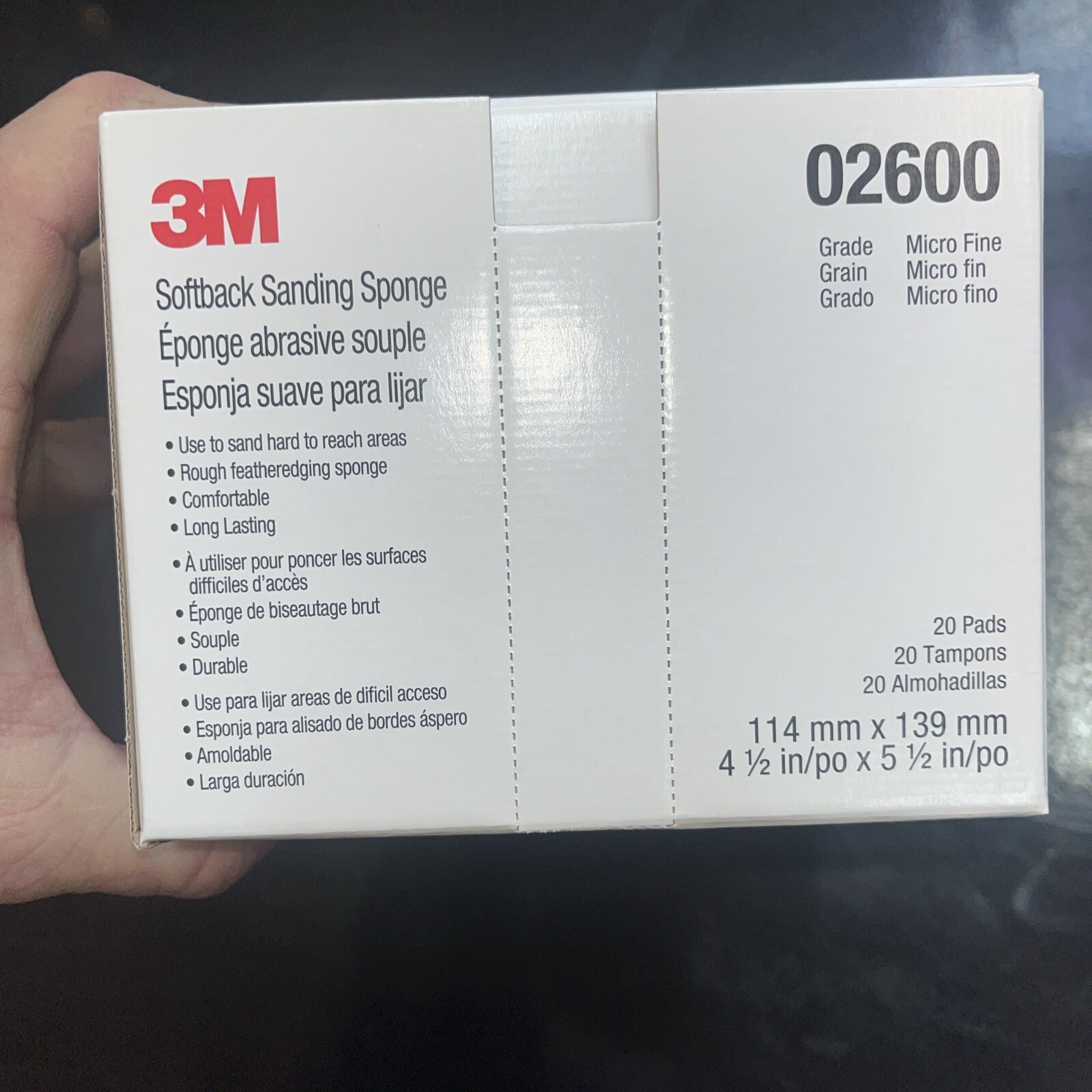 3M 02600 Softback Sanding Sponge Microfine- 20 Count/BOX