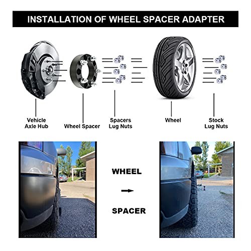Black Forged 5×5.5 to 5×4.75 Wheel Adapters 1 Inch with 1/2″ Studs Compatible