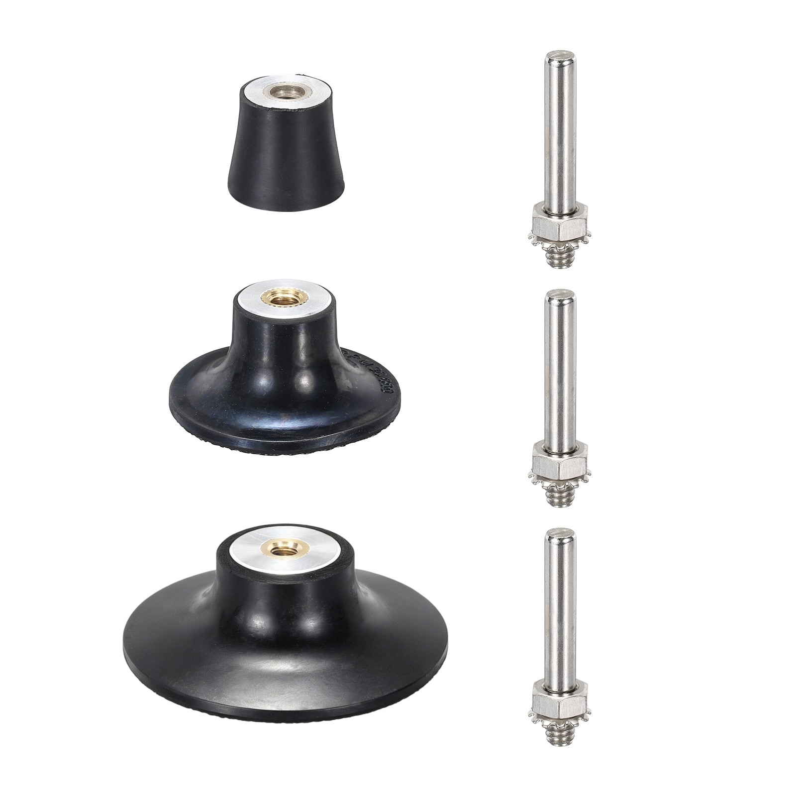3 Pcs Sanding Discs Pad Holder 1/2/3″ with 1/4 Inch Round Shank, Black