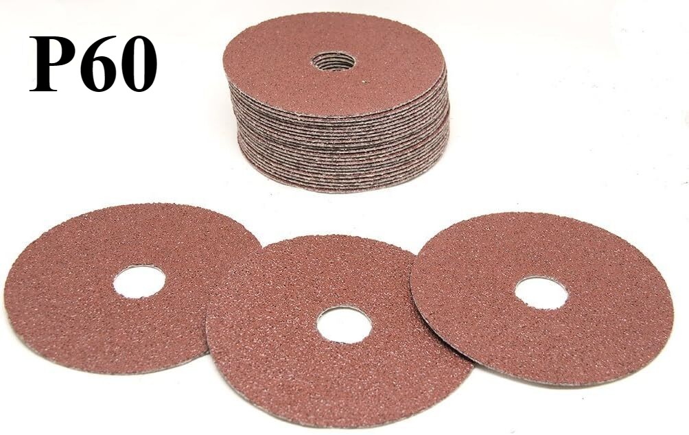 25PCS 115mm Heavy Duty Aluminum Oxide Resin Fiber Sanding Discs for Metal 60Grit