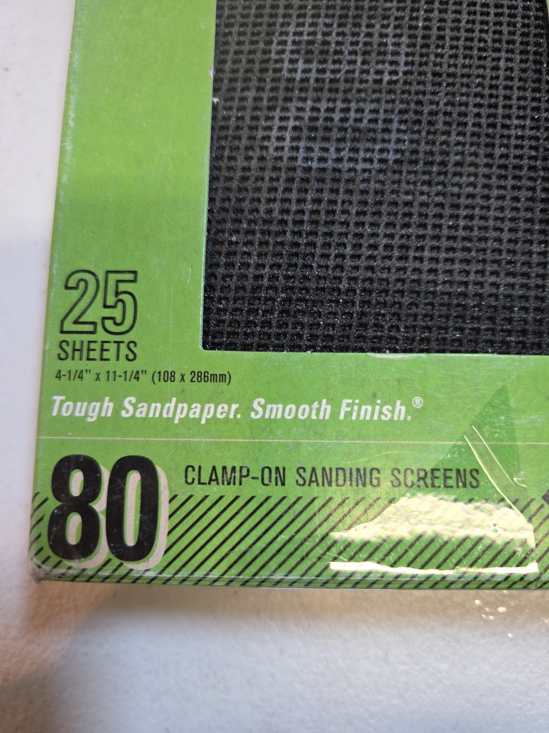 Gator Drywall Sandpaper 25 Screen Sheets each 4.25″ W x 11.25″ L 80-Grit