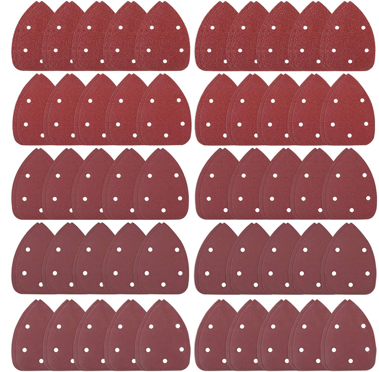 100PCS 40 80 120 180 240 Grit Mouse Detail Sander Sandpaper Sheets Sanding Pads