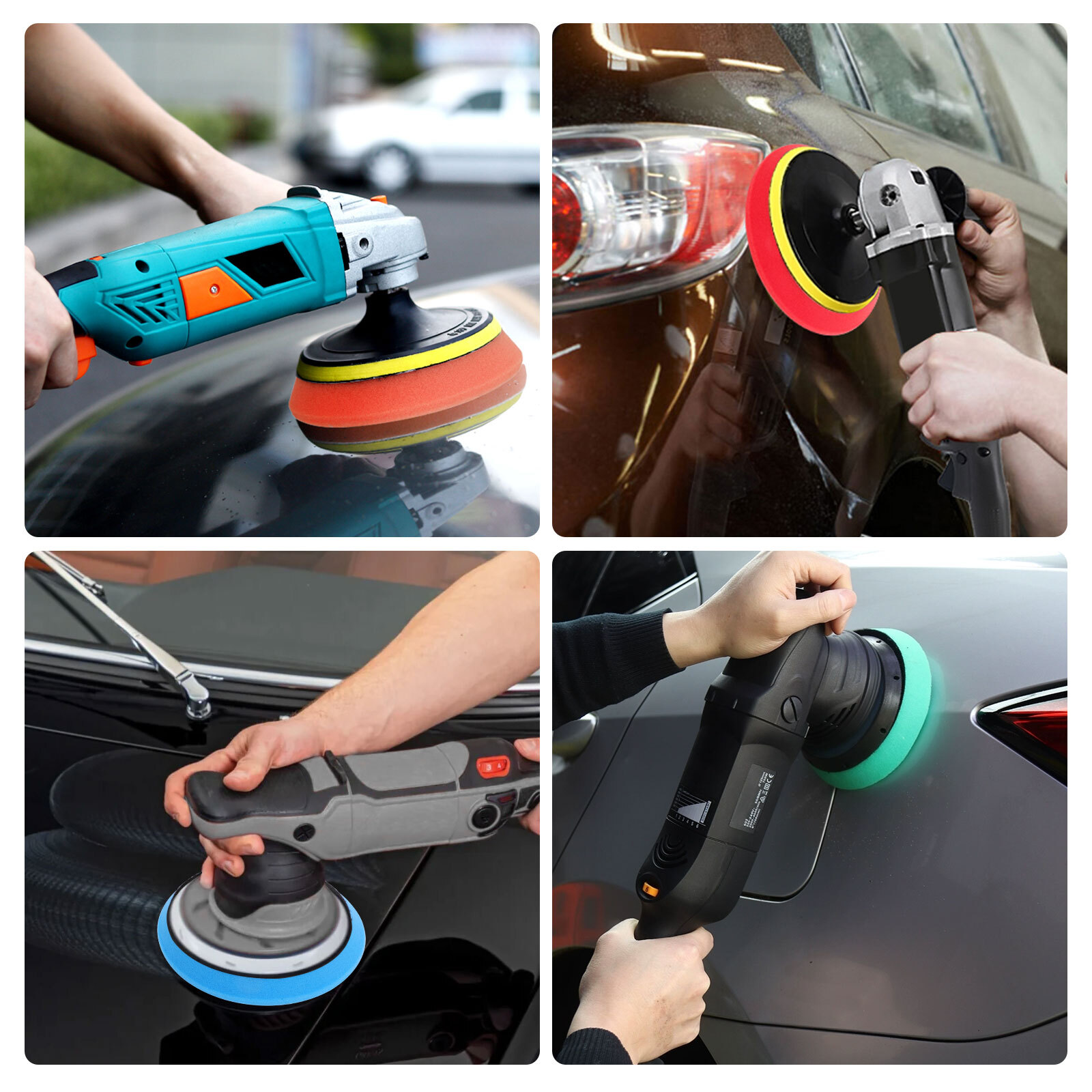 5Pcs Buffing Sponge Pads 6″ Cutting Polishing Pad Kit for Car Buffer Polisher