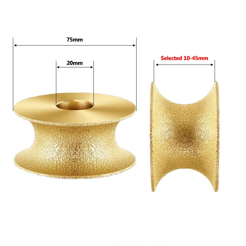 Vacuum Brazed Diamond Full Bullnose Edge Profile Grinding Disc Wheel Tool