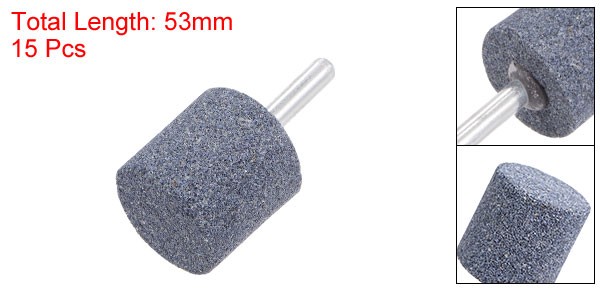 15pcs Abrasive Mounted Stone 1/4″ Shank 1.18″ Cylindrical Corundum Grinding Head