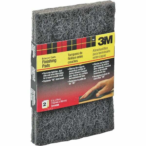 (12-2pk)-3M 3-7/8 In. x 6 In. Finishing Pad Replaces #00 steel wool. 10144NA
