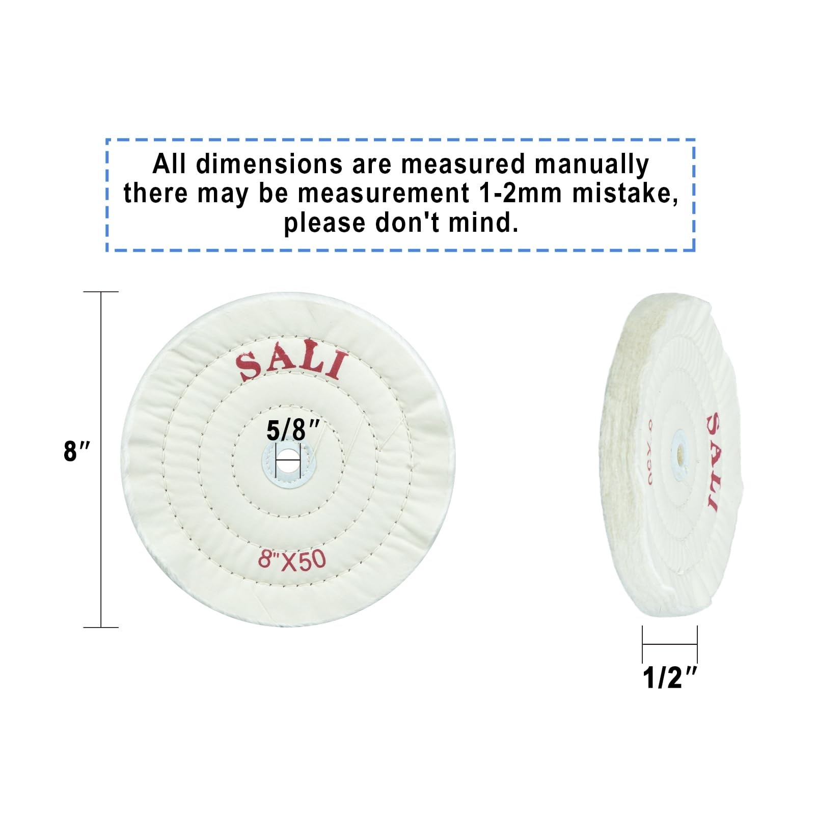 3 Pack Polishing Wheel for Bench Grinder Buffing Wheel 8 inch White Cotton (5…