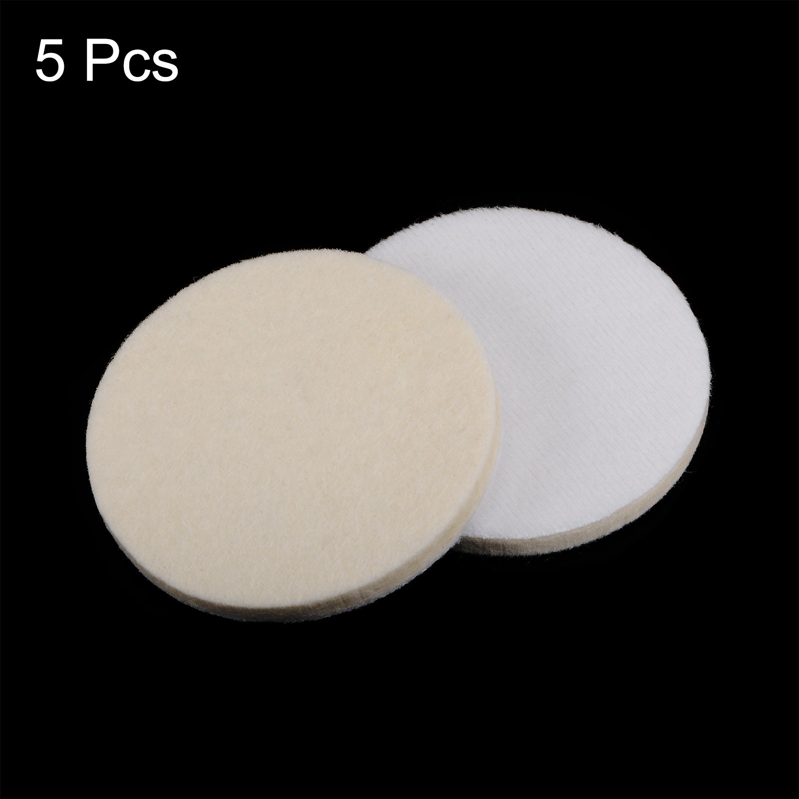 5pcs Wool Felt Polishing Pads 3 Inch Buffing Wheel Polish Pad Flocking Back