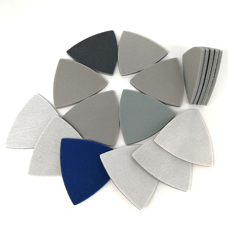 Flocking Triangles Sandpaper 90mm Wet And Dry Hook And Loop P60~P10000 Grit