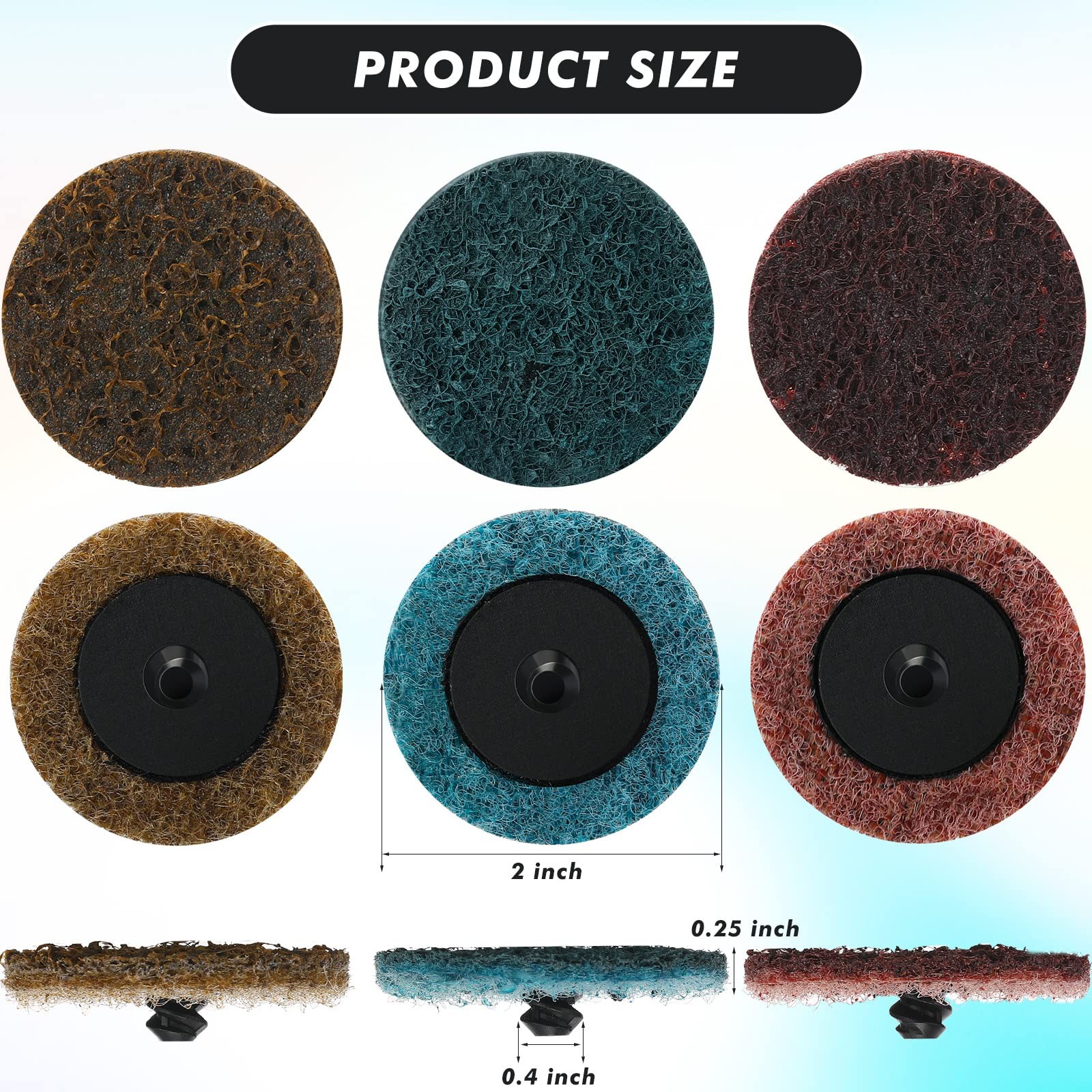 150 Pcs 2 Inch Surface Conditioning Sanding Discs Quick Change Fine Medium Co…
