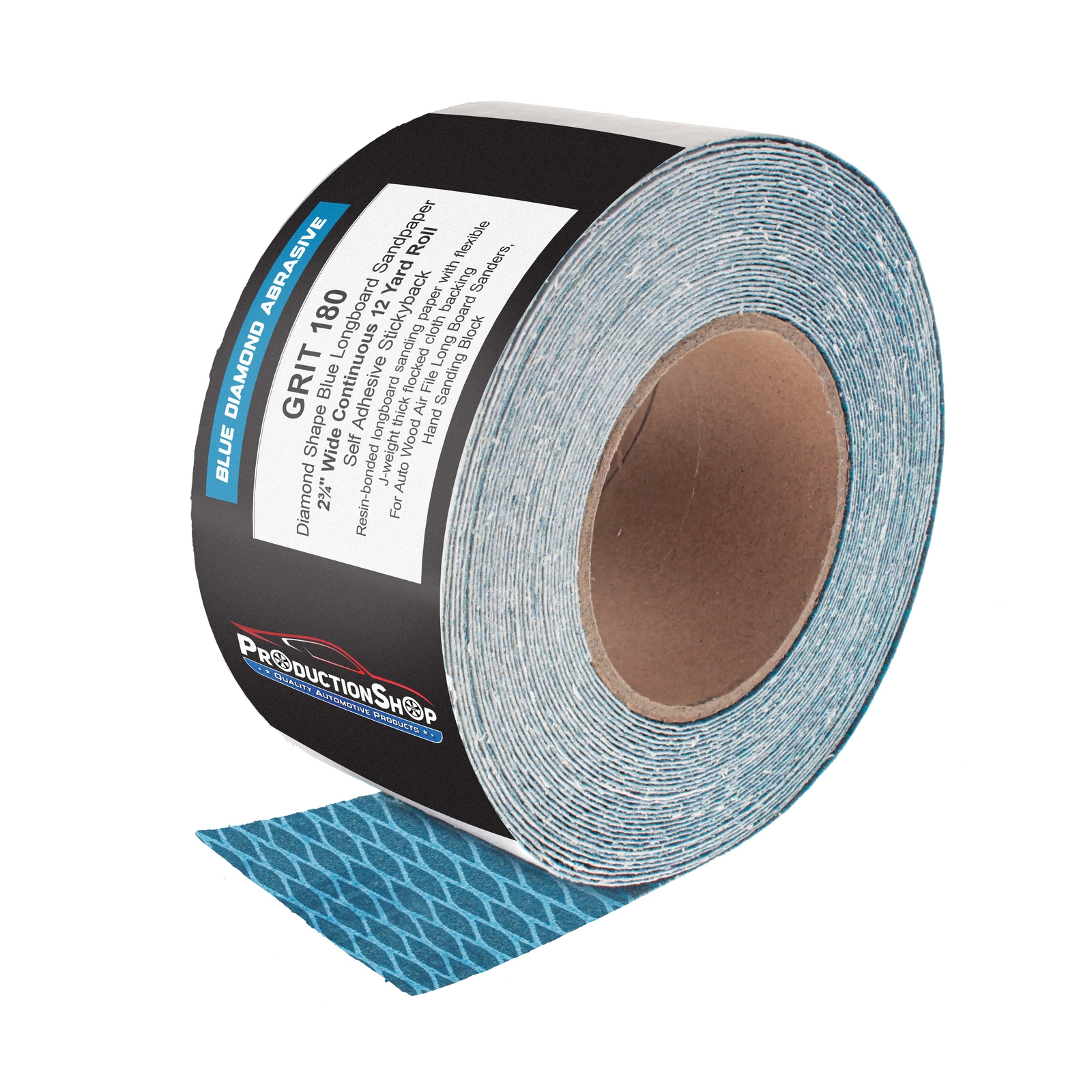 180 Grit PSA Diamond Shape Longboard Sandpaper 2.75″x 12 Yard Roll Self Adhesive