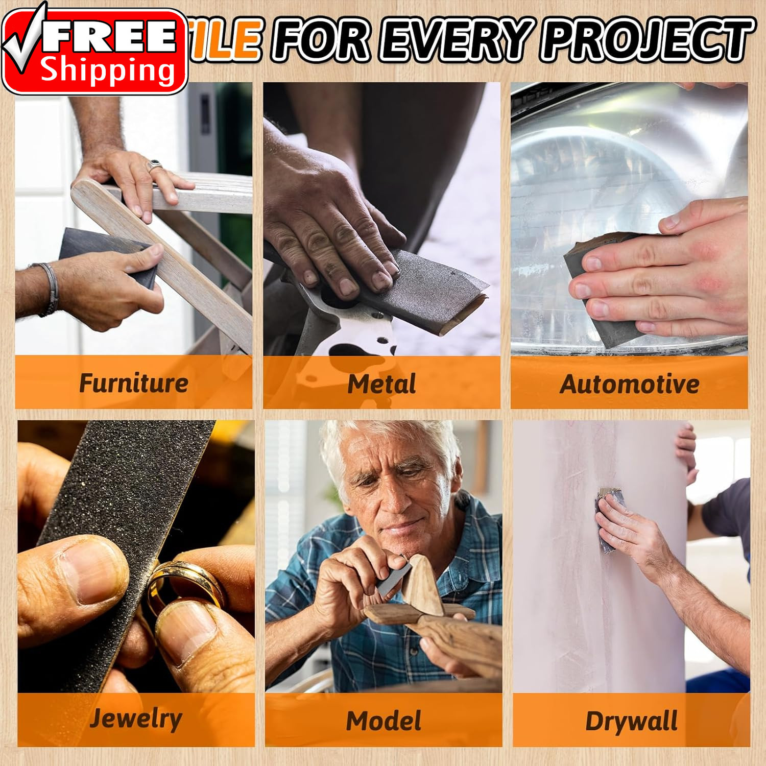 45 Pcs Sandpaper Assortment 80-5000 Grit Wet Dry Sandpaper Sheets, 9 X 3.6 Inch