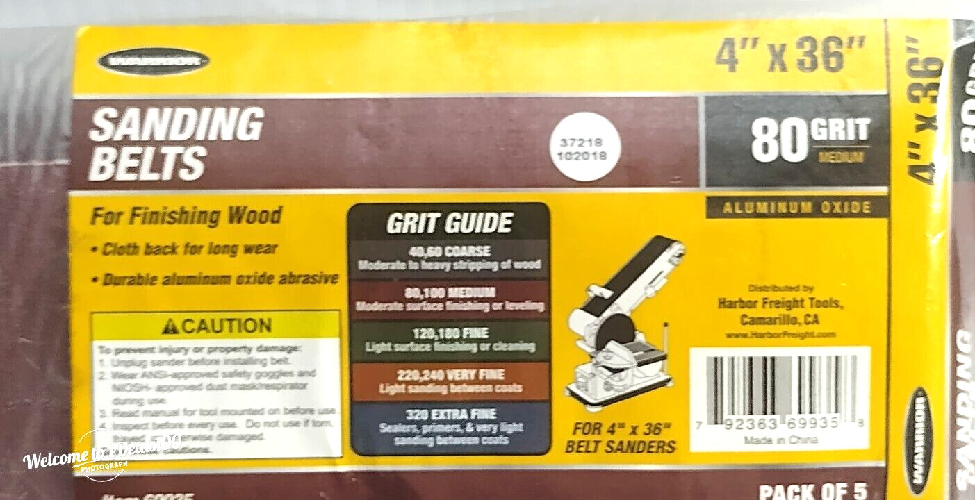 Warrior 4″x36″ Sanding Belts 80 Grit Medium Aluminum Oxide 5 Pack Wood AA