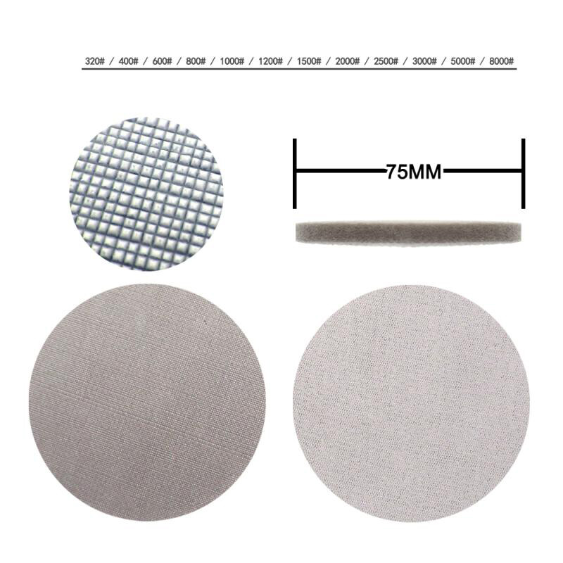 75mm 3″ Inch Sponge Sanding Disc 320-8000 Grit Hook & Loop Sandpaper Wet and Dry