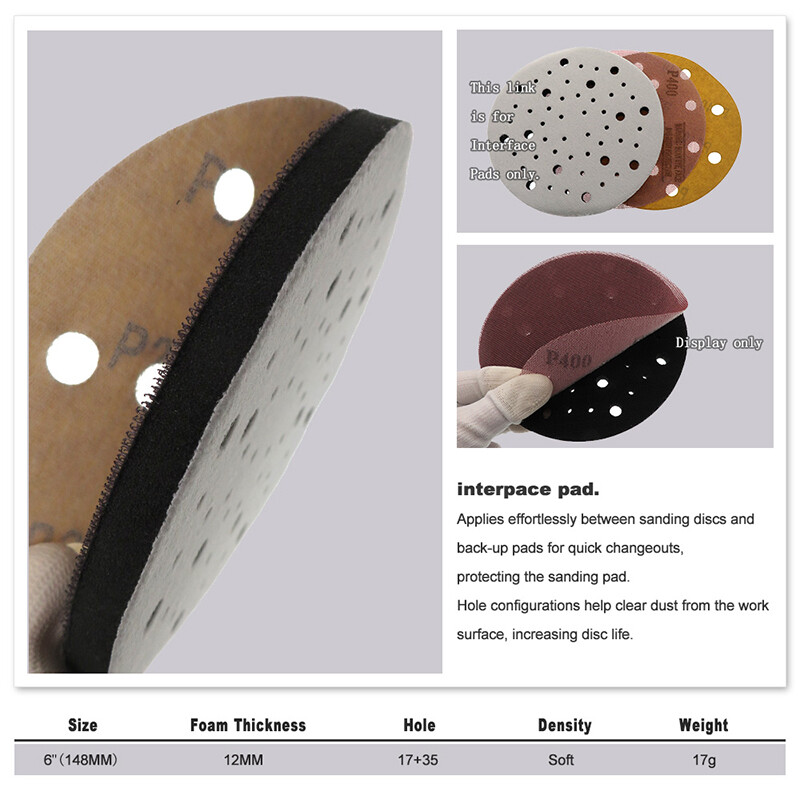 1″-7″ Hook ＆ Loop Sponge Cushion Interface Buffer Backing Pads 25-180mm Diameter