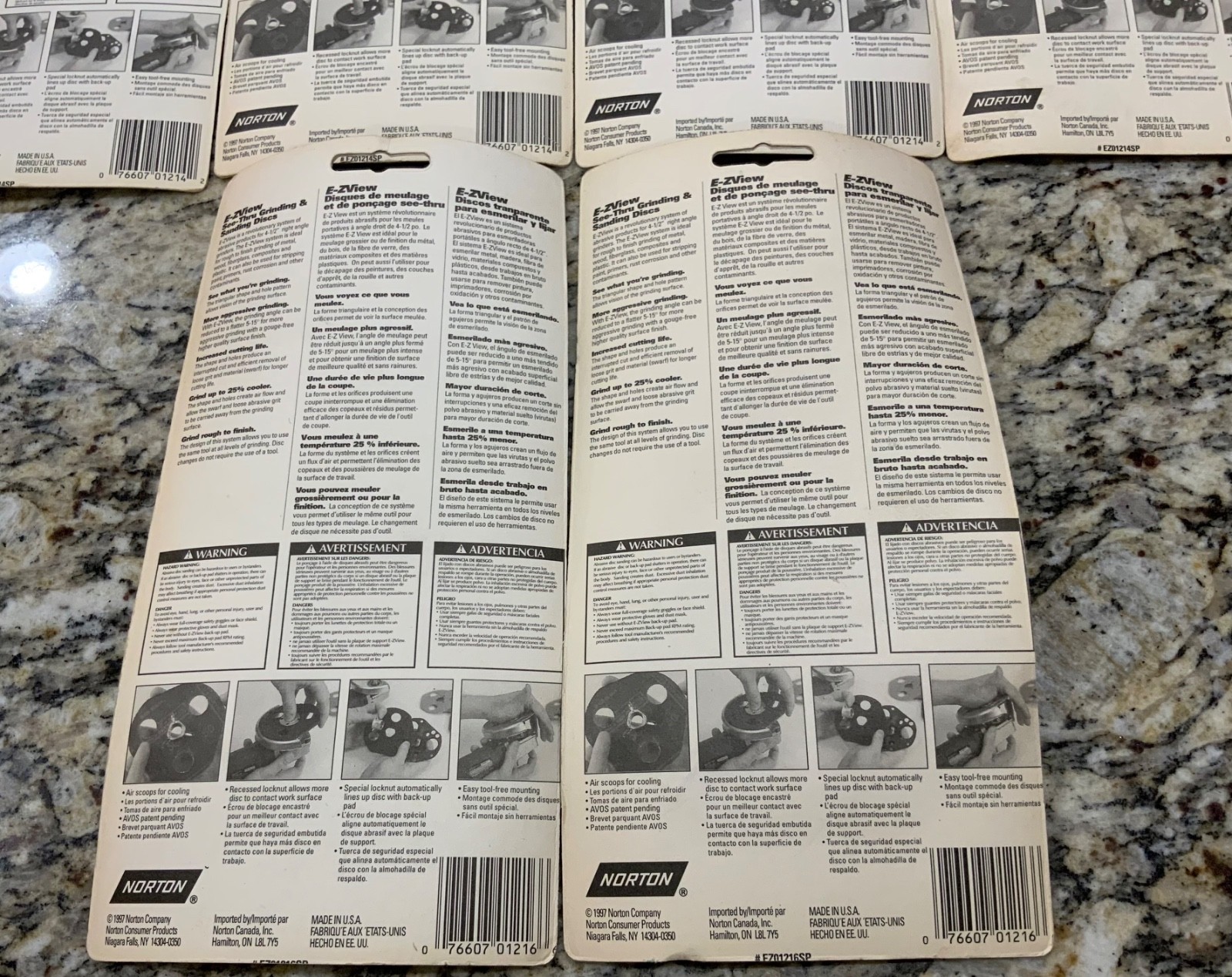6 Packs Norton Grinding Sanding 4 1/2” 115mm Discs 80 Fine & 36 Course Grit New