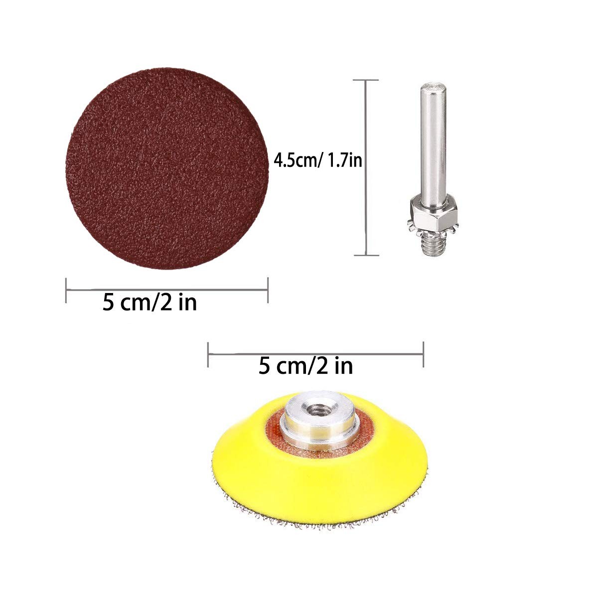 100 Pieces 2 Inch Sanding Discs, 80-3000 Grit Sandpaper with 1/4″ 2 inch, 100