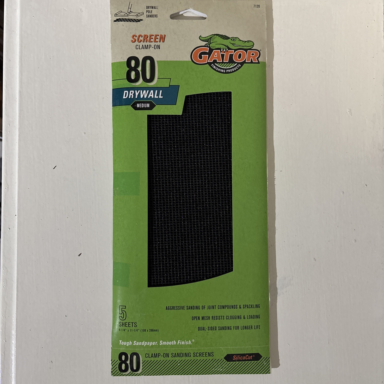 Gator Precut Drywall Sanding Screen Coarse 80 -Grit Sheet Sandpaper 4.25-Inches