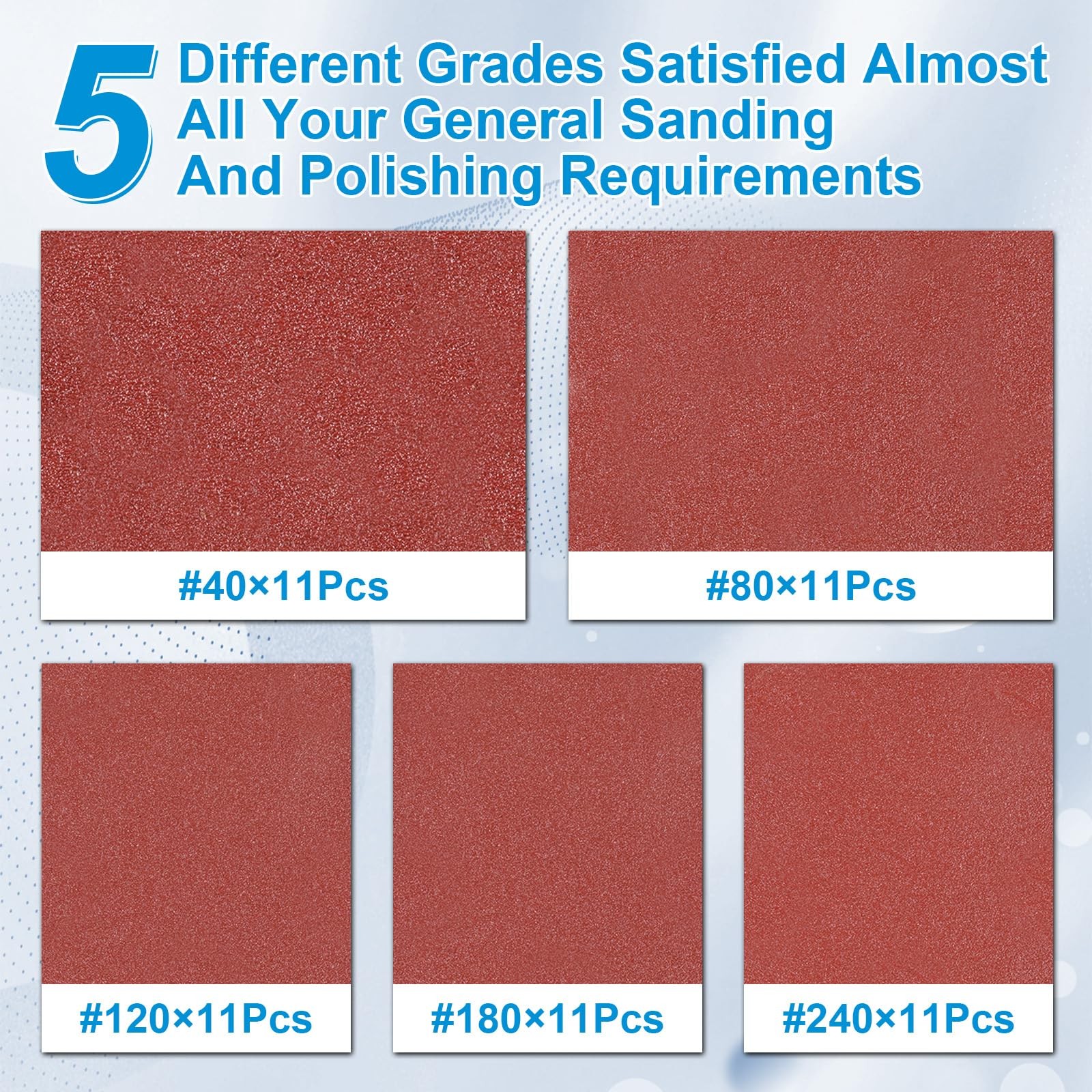 Ocasar 55Pcs Mouse Detail Sander Sandpaper, Professional 40 80 120 180 240 Grits