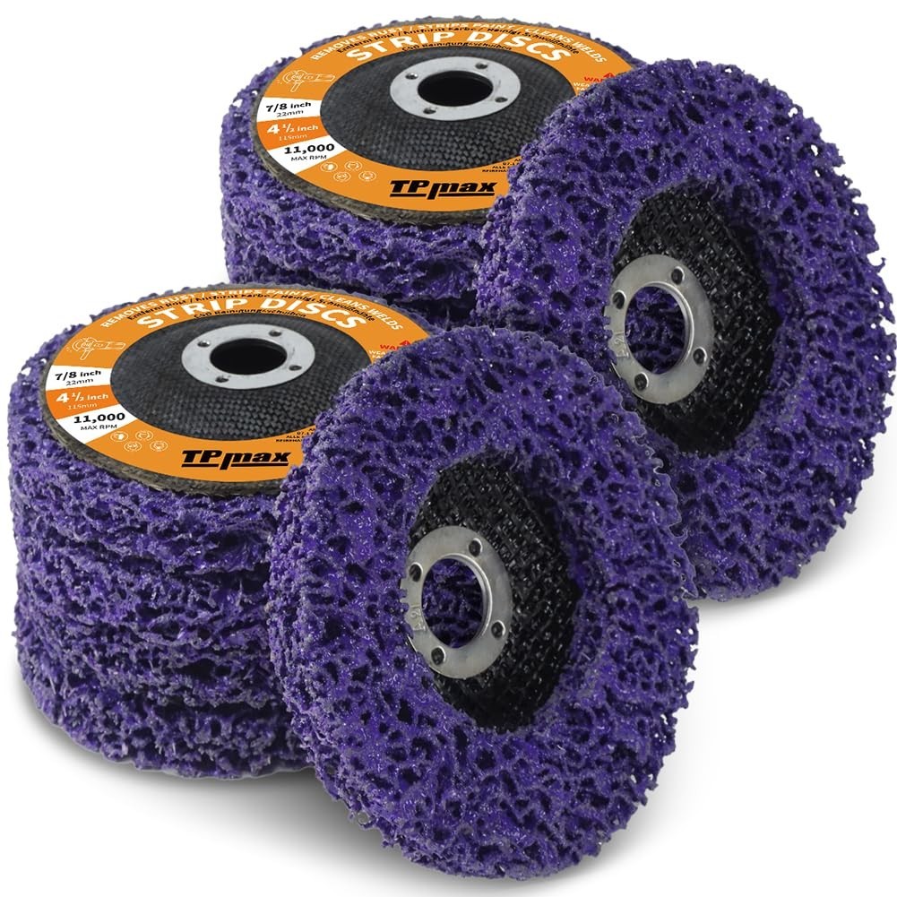 Effortless Paint & Rust Removal: 10-Pack 4-1/2″ Stripping Discs for Grinders