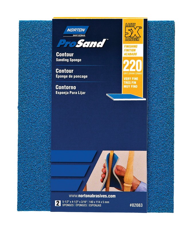 Norton 07660782083 Extra Fine 220-Grit Contour Sanding Pad 4.5 x 5.5 x 3/16 in.