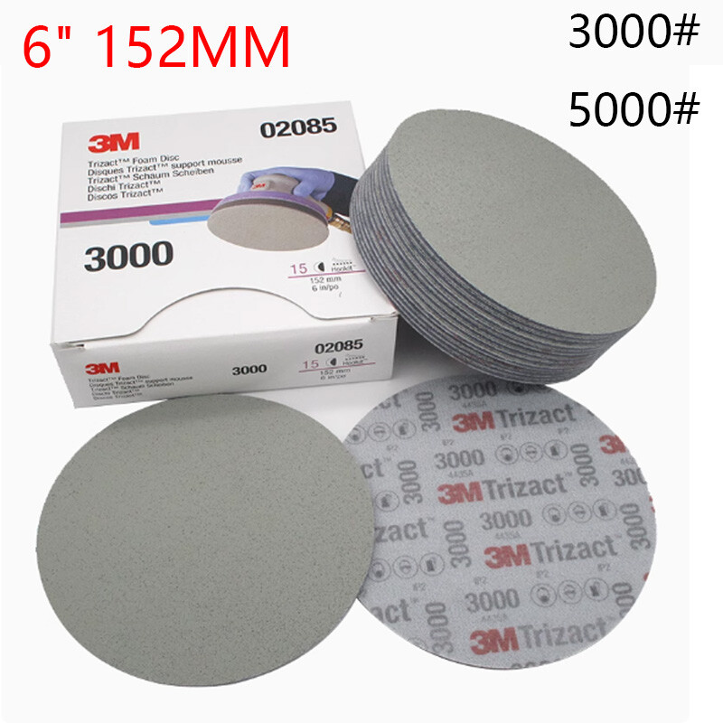 6″ Flocking Sponge Sandpaper 02085 30662 3M Trizact Foam Disc 3000# 5000# Grit