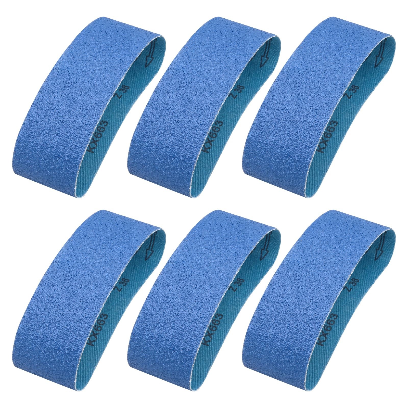 3 x 21 Inch Zirconia Sanding Belts 36 Grit,6 Pack 3×21 inch, 36 Grit