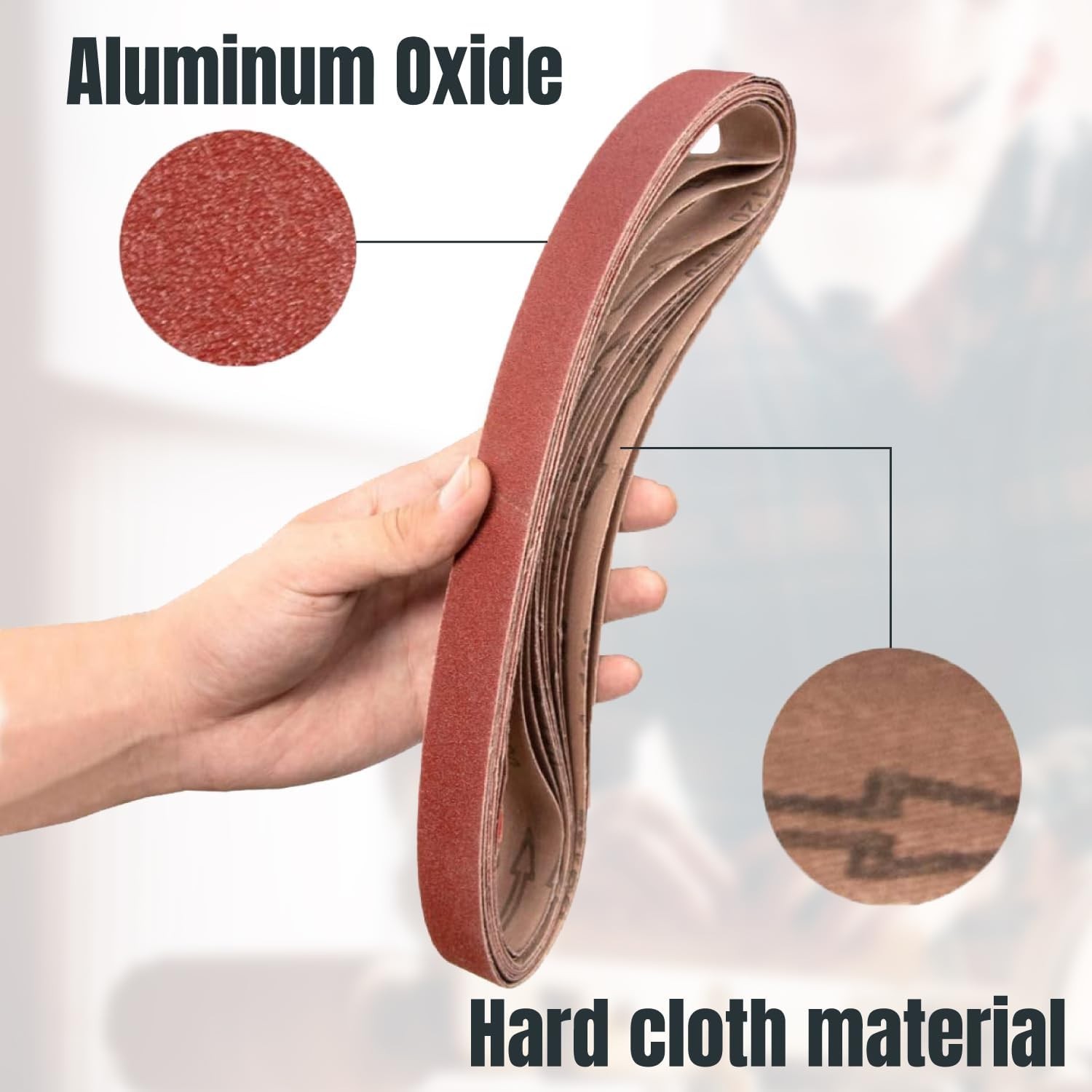 10-Pack 1×42 Inch 120 Grit Aluminum Oxide Sanding Belts – Heavy Duty Performance