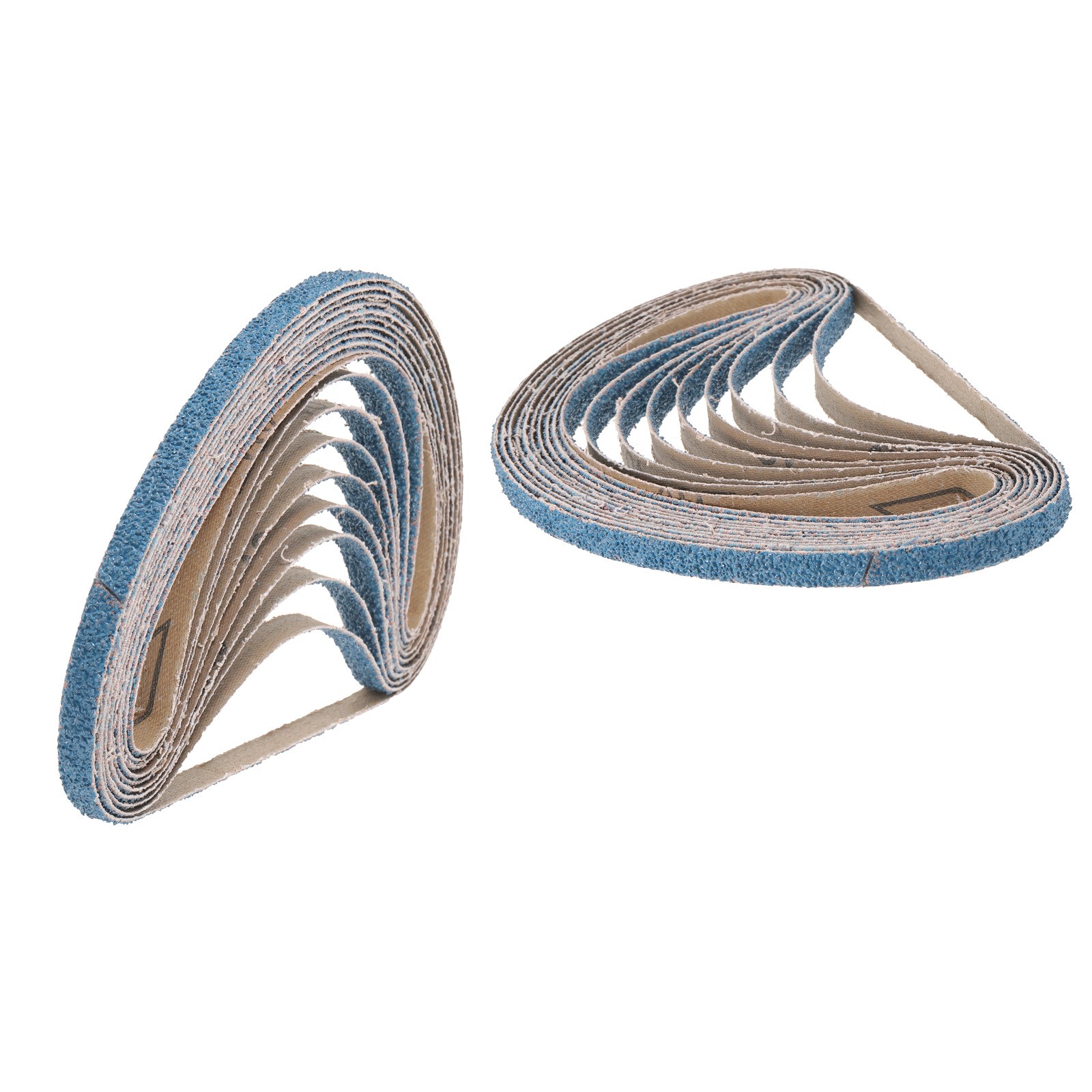 10pcs 3/8 x 21 Inch 40 Grit Zirconia Sanding Belts Blue