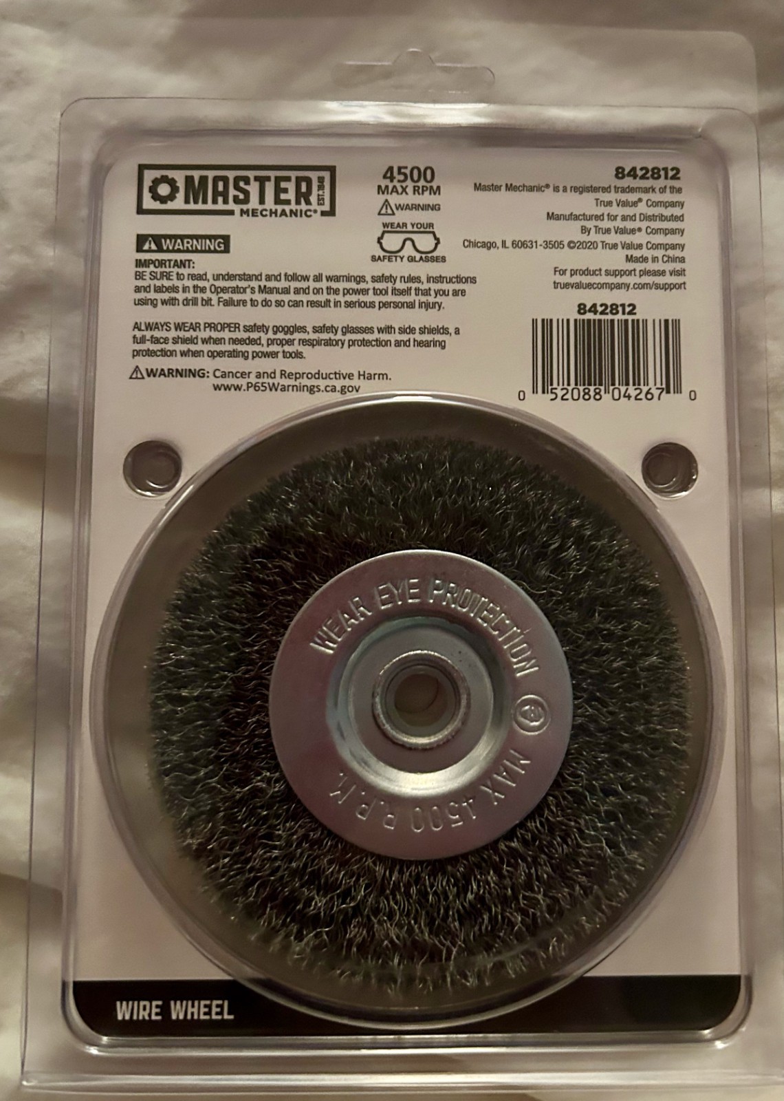Master Mechanic 4 Inch Fine Crimped Wire Wheel For Power Tools 842812