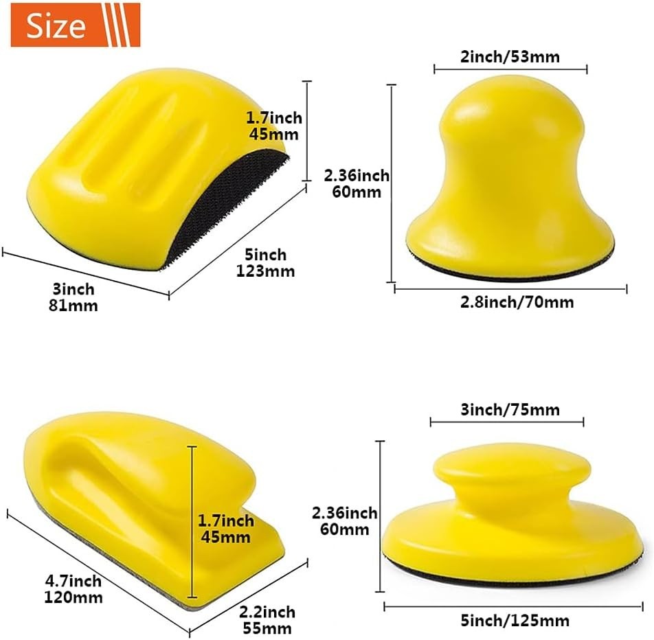 Sanding Blocks 5Pack Hook and Loop Sanding Block Round and Mouse Hand Sanding…