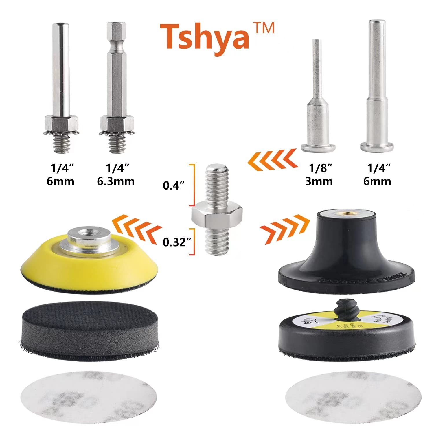Quick Change Disc Pad Holder, 4 Pack Twist on Disc Holder, with 1/4″ Shanks f…