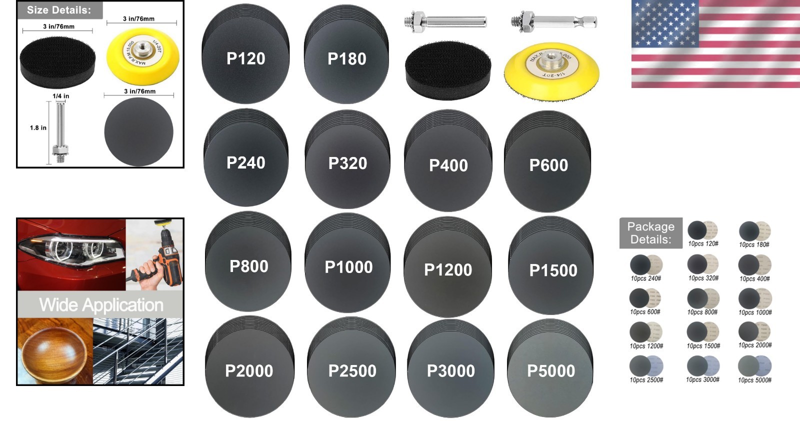 140-Piece Silicon Carbide Sanding Discs Set for Polishing & Restoration