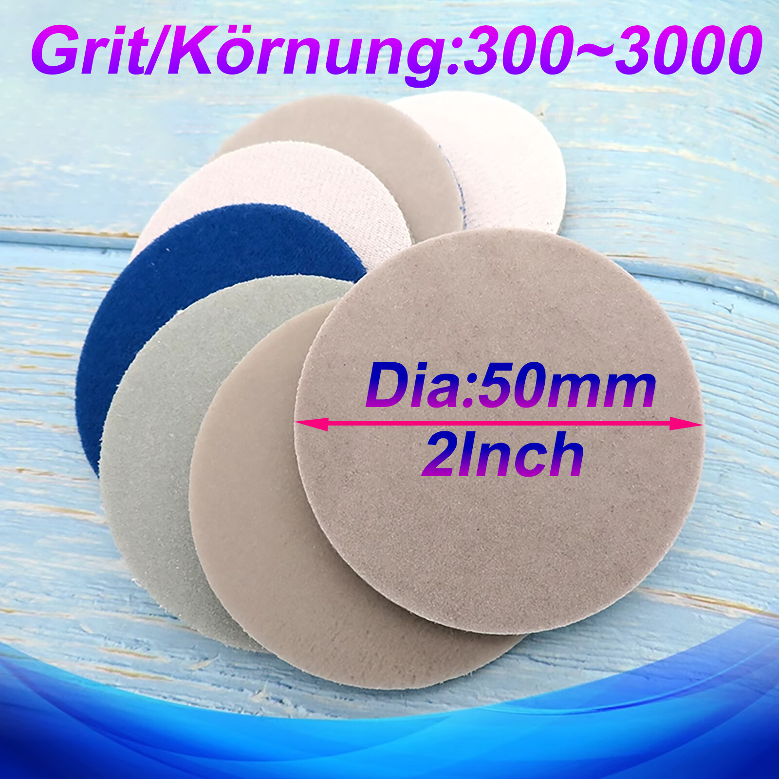 50mm Sandpaper 300 to 3000 Mixed Grits Wood Metal Sanding Polishing Wet and Dry