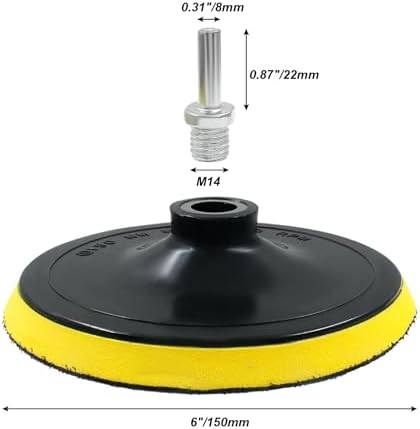 6 Inch Hook & Loop Backing Pad Orbital Sander Polisher Sanding Pad with M14 Dril