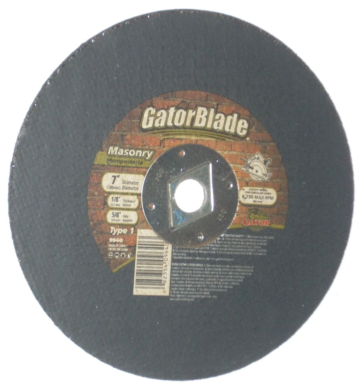 Gator 9640 Masonry Cut Off Wheel 7 x 1/8 x 5/8 for Circular Saw 5 pk