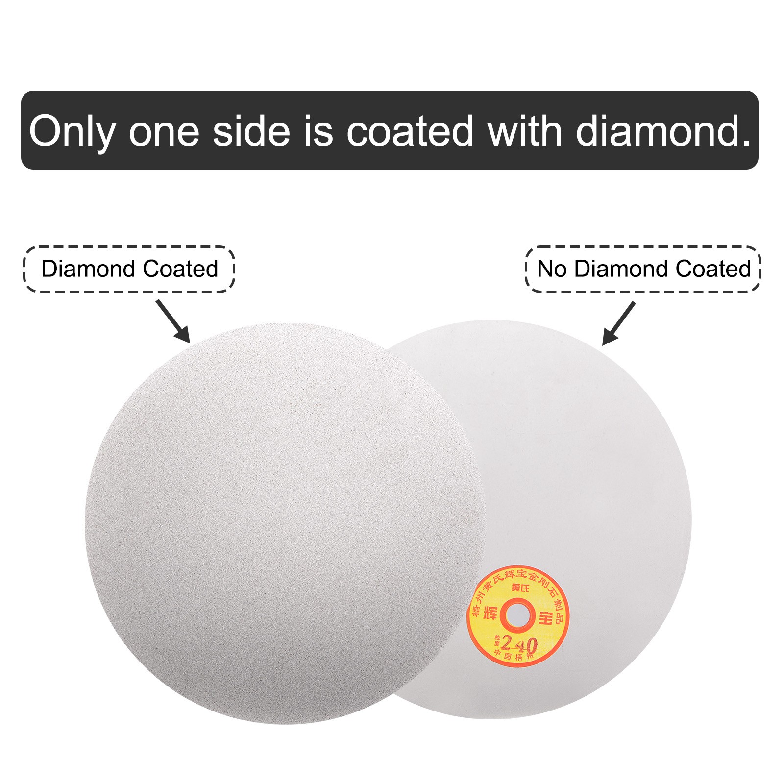 Diamond Sanding Grinding Disc 8″ Grits 240 No Center Hole for Process