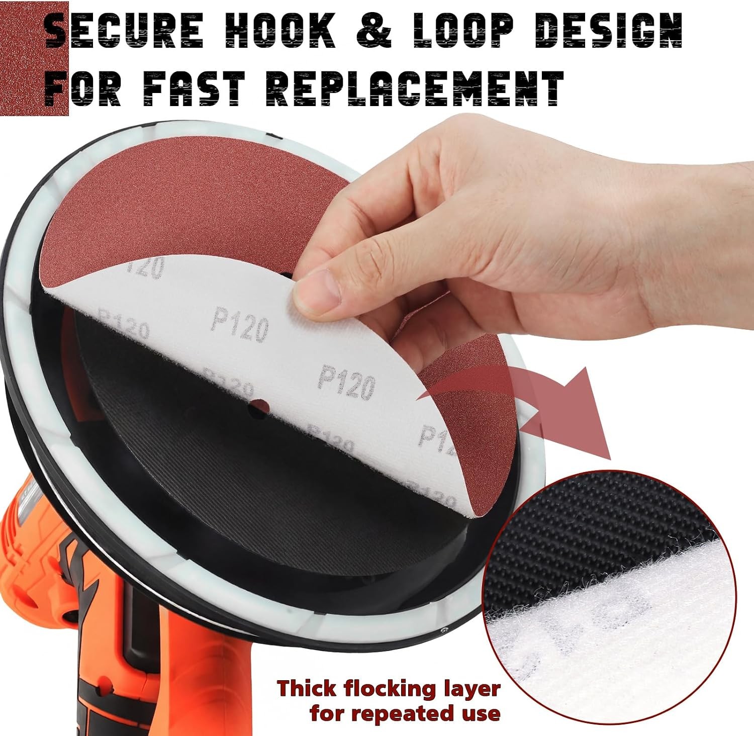 9 Inch 8 Hole Sanding Disc, 240 Grit 15 Pieces Hook and Loop Sandpaper Aluminum