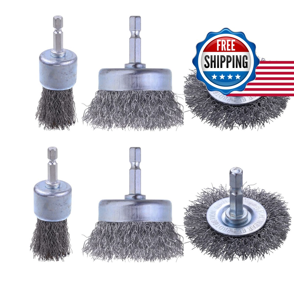 Rocaris 6 Pack Carbon Steel Wire Wheel Brush for Dill