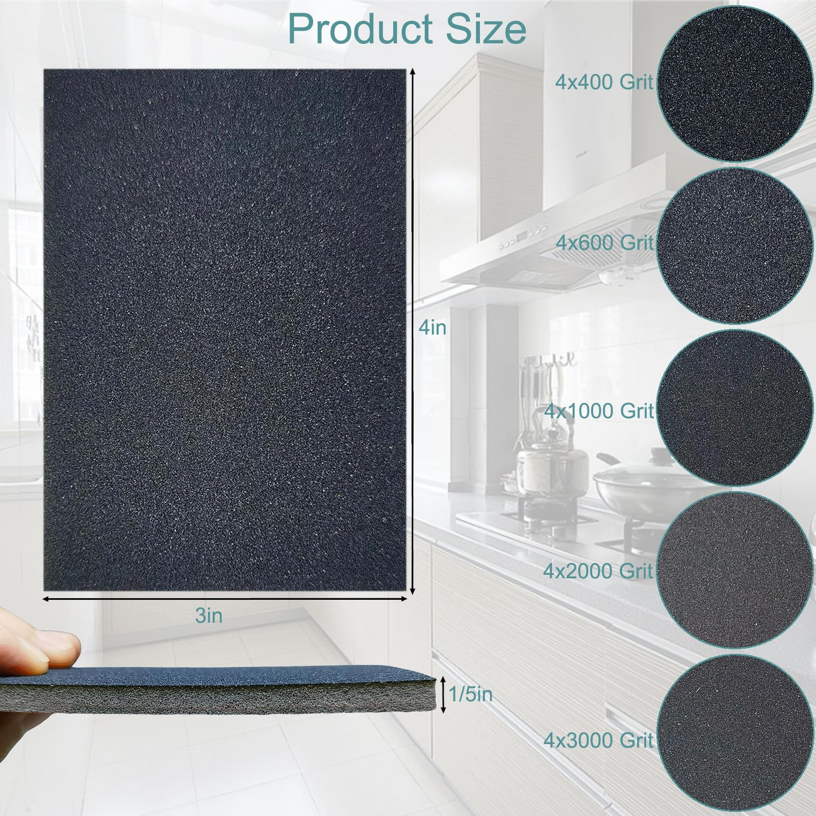 20 PCS 3 x 4 Inch 400-3000 Grit Sanding Sponge Set, Ultra Fine Sanding Sponge…