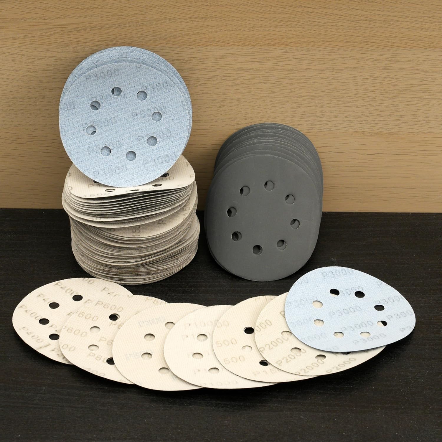 Comprehensive 100-Pc Sandpaper Set – 5” Silicon Carbide Discs for All Surfaces
