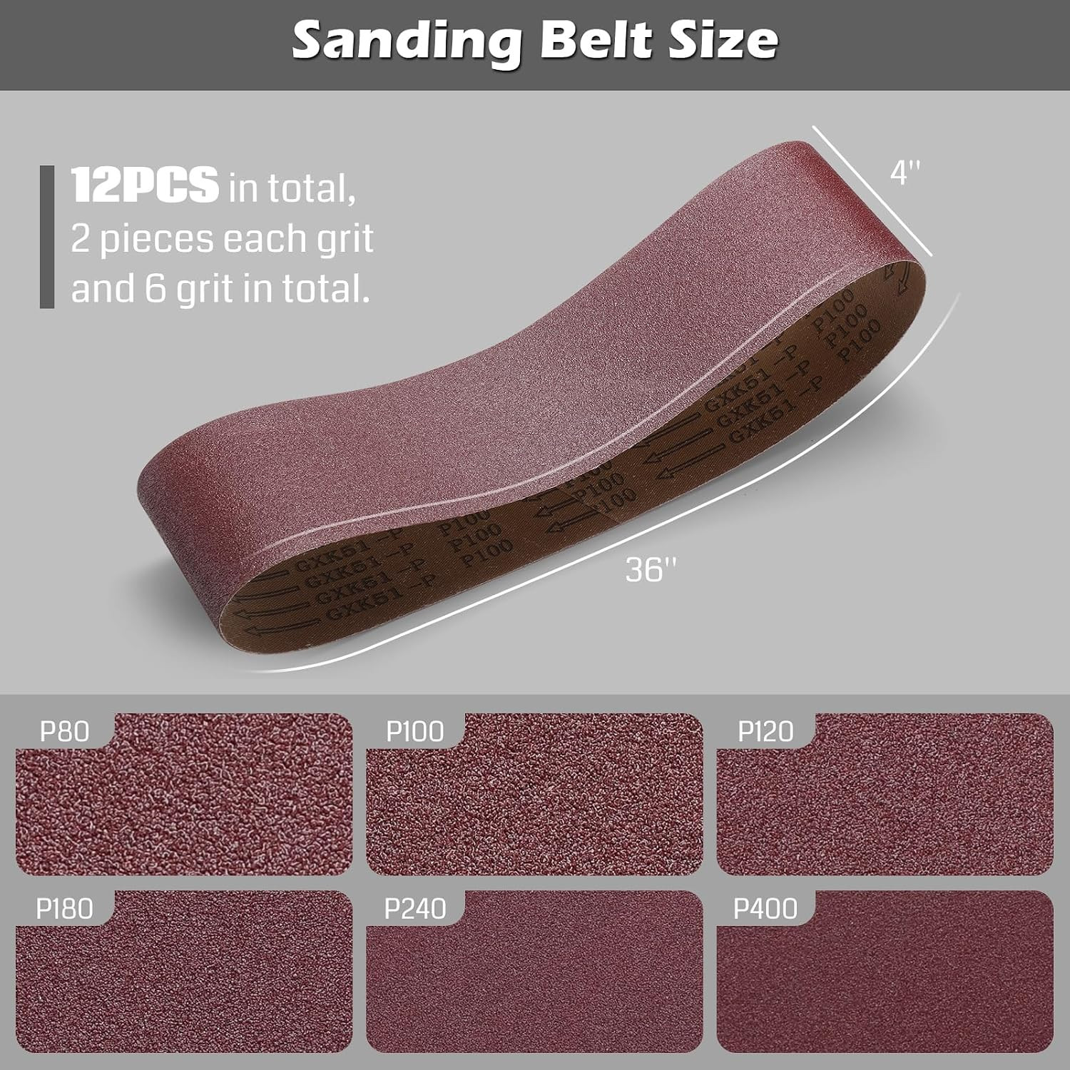 30PCS Sanding Belts Discs Tack Cloth Set Aluminum Oxide Woodworking Kit