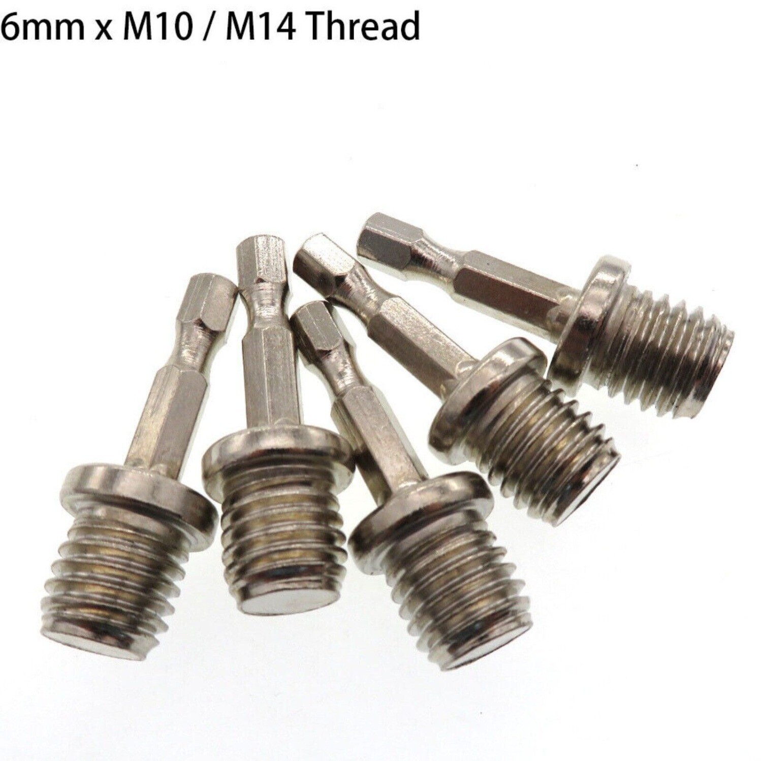 M10 M14 Thread to Power Drill Adapter 1/4″ Hex Shank for Backing Pads Polishing