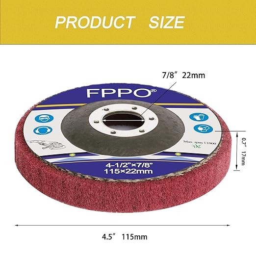 New FPPO 5pcs 4.5″ Nylon Flap Disc Grit 320 Polishing Wheel Fast Shipping