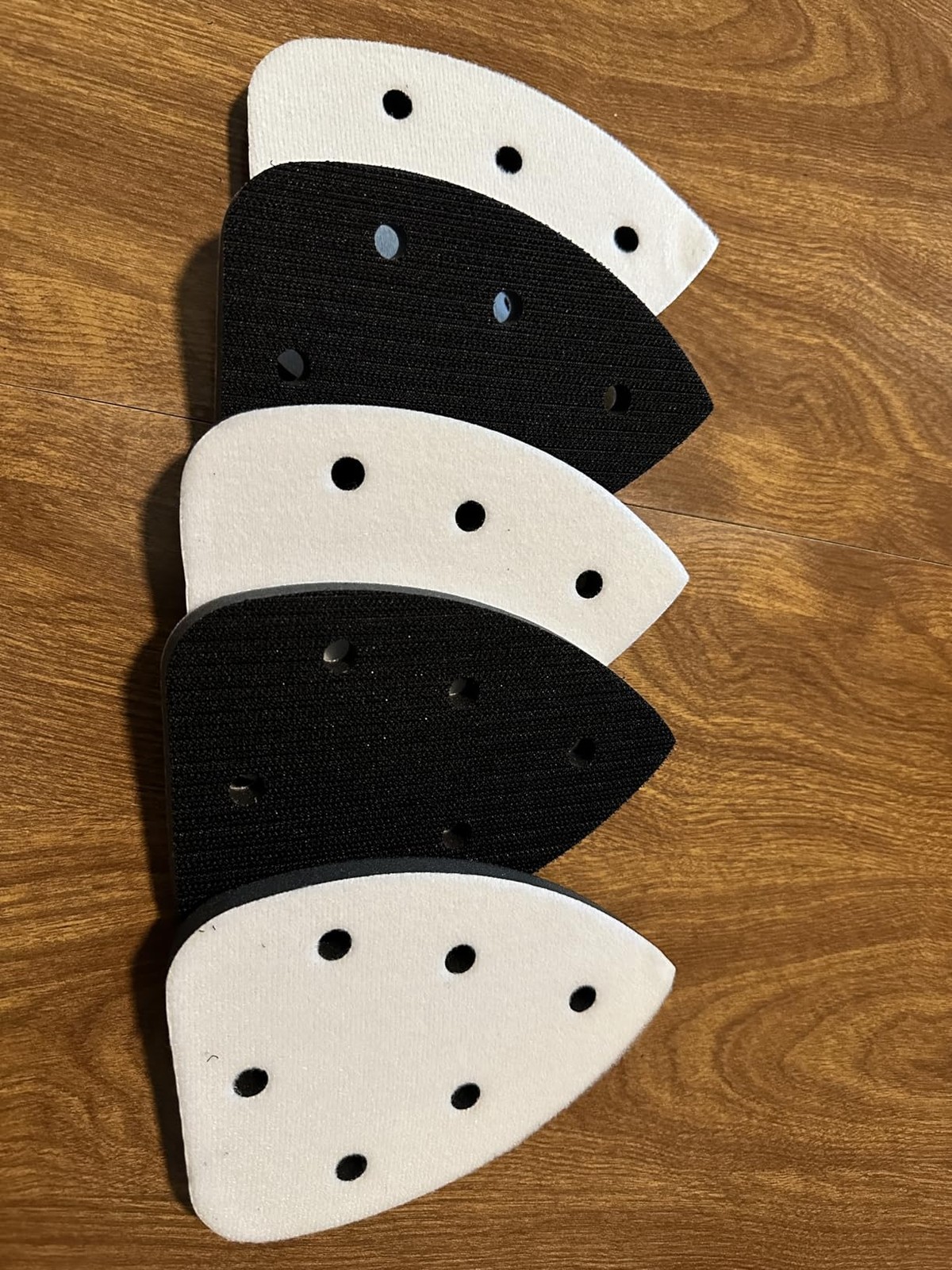 5 Pcs 6-Hole Foam Sanding Pads with Hook & Loop – Fits Ryobi Mouse Sanders